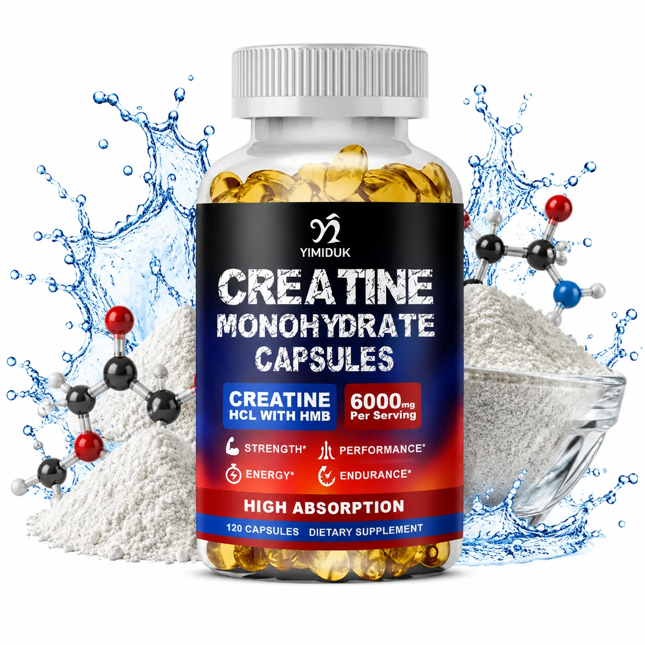 Creatine Hcl Capsule - Creatine Monohydrate 6000mg Capsules with Creatine