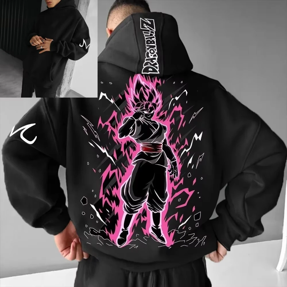 2026 New Hot Autumn_winter Dragon Ball Men's Hoodie Sweater Goku Black Japanese Boy Children's Parent-Child Wear Y2k