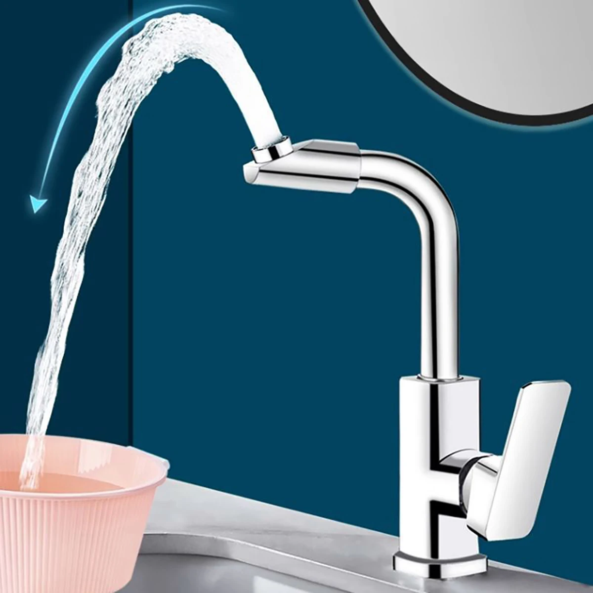 

Bathroom faucet washbasin household hot cold water 2-in-1 sink washbasin universal Vegetable basin faucet hot cold water faucet