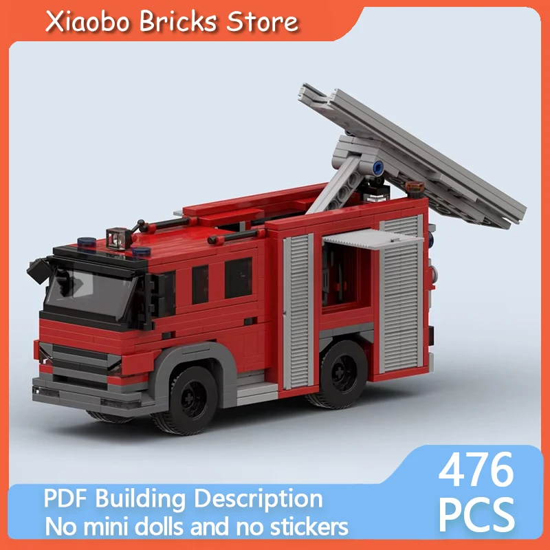 City Service Car Model MOC Building Bricks Dutch Compact Fire Truck Modular Technology Gifts Holiday Assemble Children Toys Suit