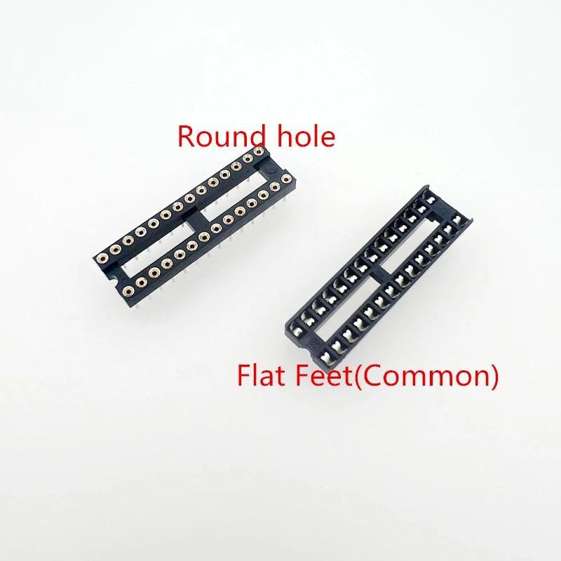 One Tube IC Sockets Round 2.54MM DIP8 DIP14 DIP16 DIP40 Pins Connector DIP Socket 6 8 14 16 18 20 22 24 28 32 40 42 48 Pin Wide