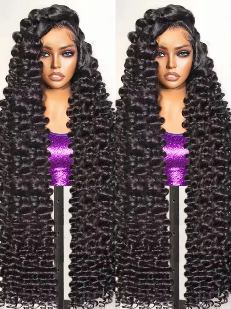 

300% Плотность Свободные Глубокие Волны 13x6 Парики Человеческих Волос Бразильские 30 40 Дюймов Вьющиеся Волнистые 360 Full HD Парики Фронта Шнурка