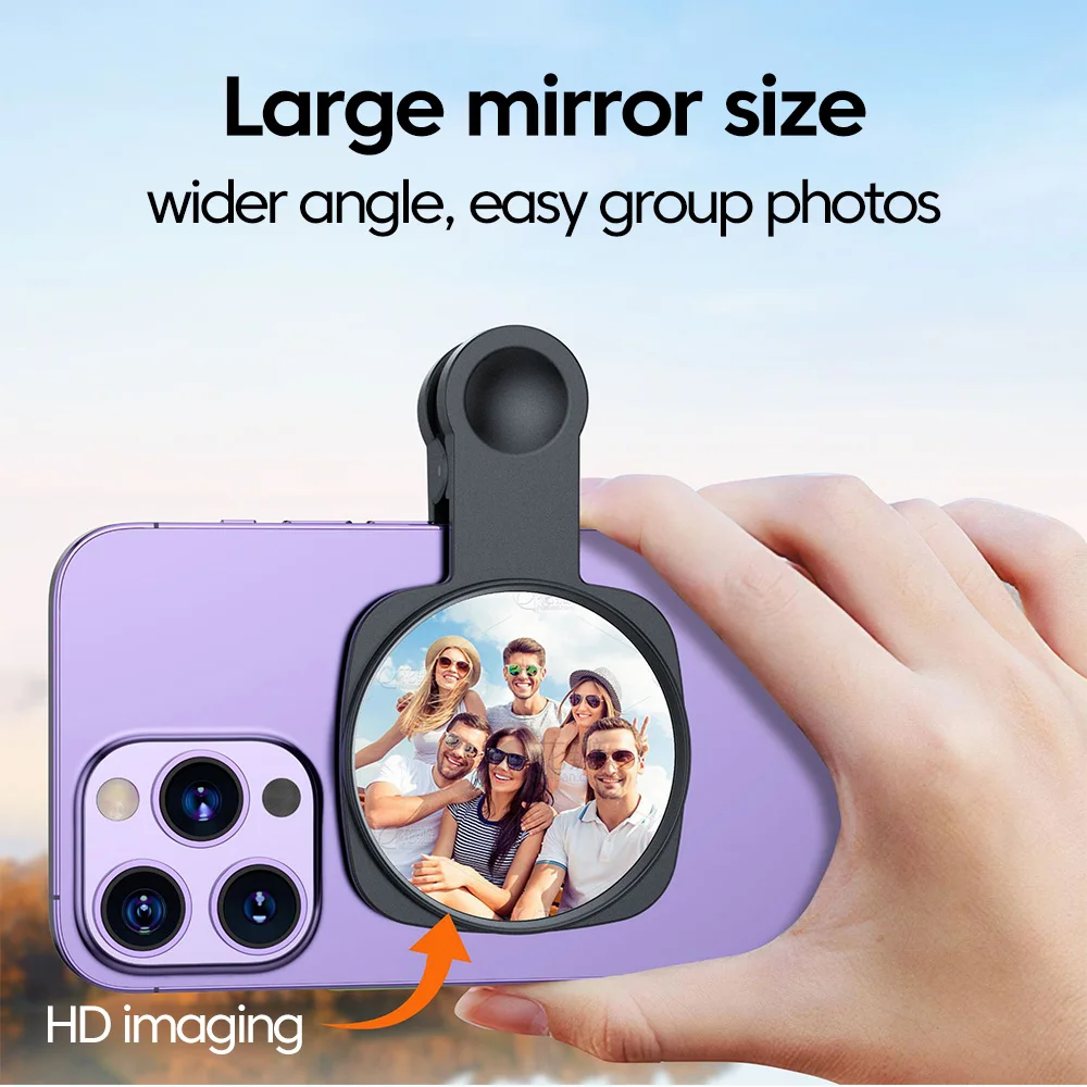 Elough Smartphone Camera Mirror Reflection Shooting Clip Universal Phone Selfie Mirror Back Rear HD Lens Selfie Reflector Mirror