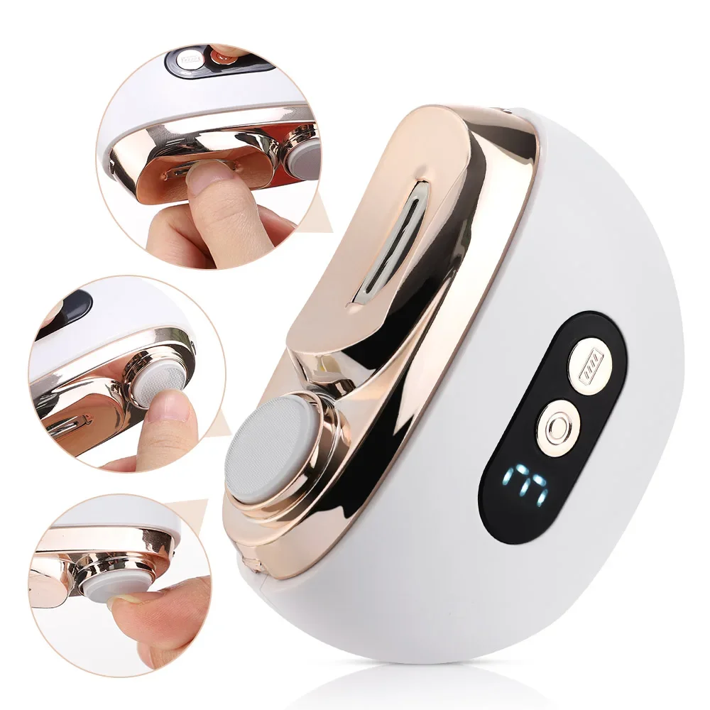Cortador de Unhas Elétrico 2 em 1, Aparador Automático, Recarregável via USB, Lixa de Unhas com Luz LED, Ferramenta de Manicure para Idosos, Adultos e Bebês