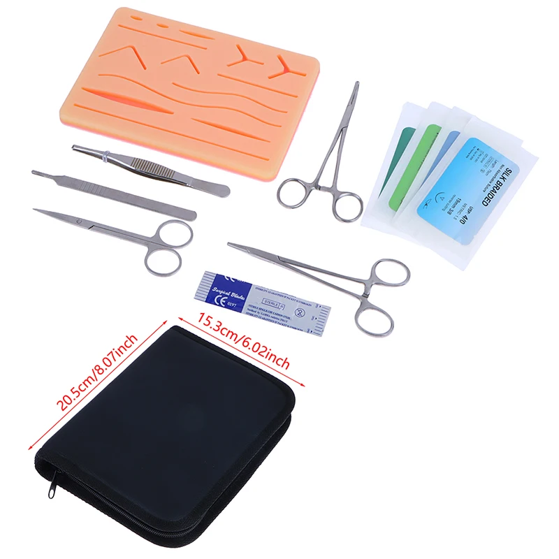 Suture Training Kit with Silicone Skin Pad with Mesh Medical Students Surgical Suture Practice Kit Medical Teaching Model