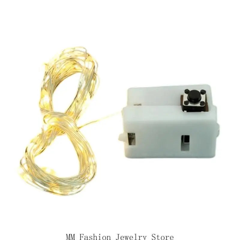 

D0UB Fairys Lights Acterulate Hounder Lights 10 Светодиодные мини -струны светильники Серебряный проволочный огни для ваза Букет