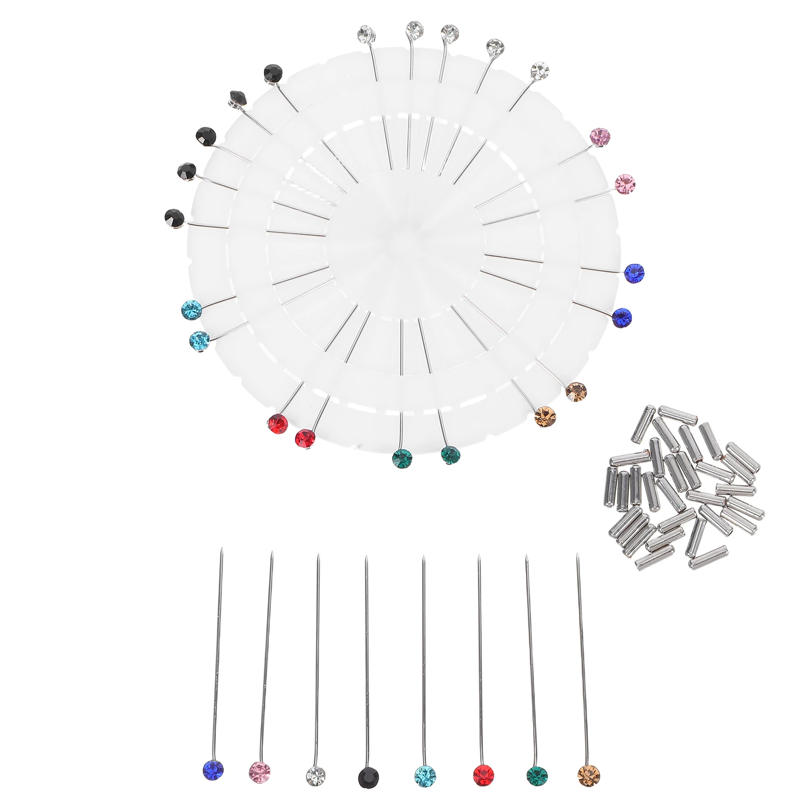 

30pcs Muslim Hijab Pins Iron Zircon Studded Scarf Brooch Clips Long Jewelry For Women Daily Wear Special Occasions Safety Pin