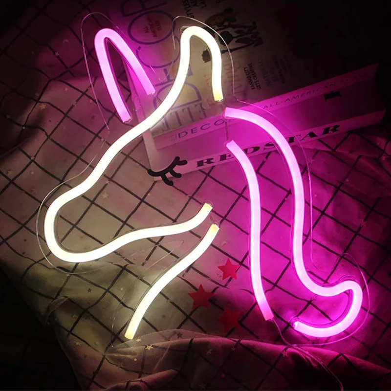 Unicórnio Neon Sign LED Wall Hanging Light, Quarto, Children's Room Night Light, Bar Decoração de Parede, Aniversário, Presente de Natal