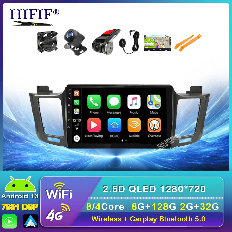 

Android 13 For Toyota RAV4 4 XA40 5 XA50 2012-2018 GPS Car Multimedia Radio Voice Control 8 Core RAM 8G 4G WIFI