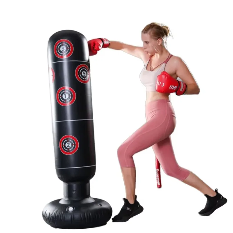 Home Fitness Gym Portable Inflatable Punching Bag PVC Boxing Equipment with Water or Sand Filling Options