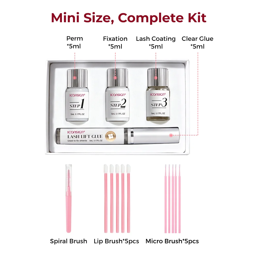 ICONSIGN Camellia Fast Lift Kit 5 To 7 Minutes Perm Makeup Cosmetics Mini Size With Tools