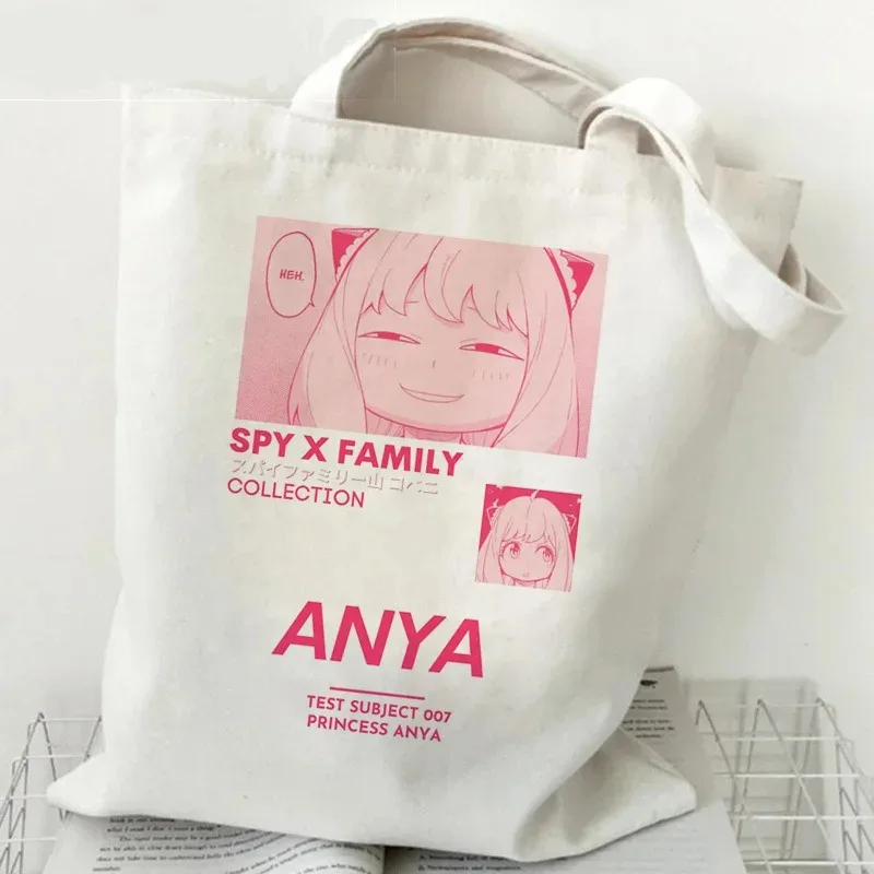 Kawaii Anime borse a tracolla da donna Spy X Family Printed Casual Lady Tote Handbag borsa per la spesa di grande capacità borse grafiche per ragazza