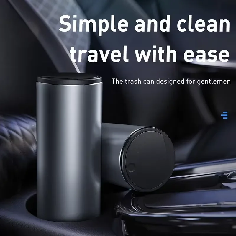 300ml Car Trash Bin Alloy Garbage Can For Car Dustbin Waste Rubbish Basket Bin Organizer Storage Holder Bag Auto Accessories