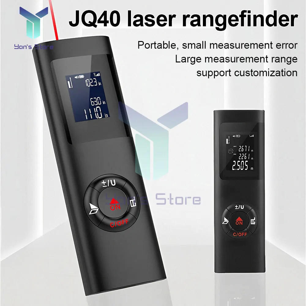 

JQ40 Mini Laser Distance Meter 40M 60M Measure Infrared Rangefinder USB Rechargeable Portable Handheld Laser Range Finder Tape