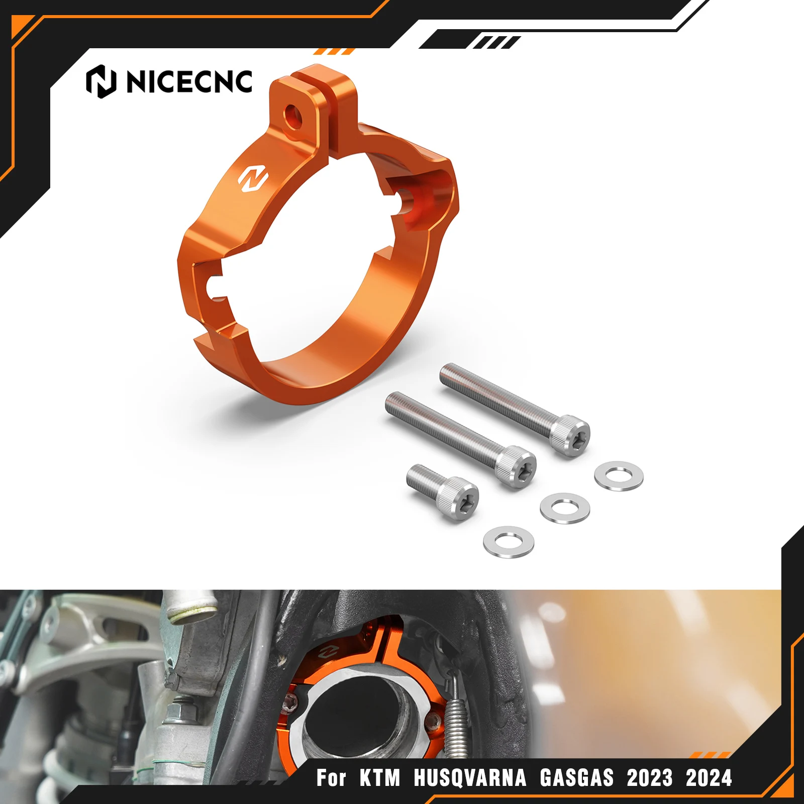 

NICECNC 2024-2025 For KTM EXC 300 EXC 250 XC-W250 SX250 XC300 XC250 For Husqvarna GasGas Aluminum Exhaust Flange Guard Protector