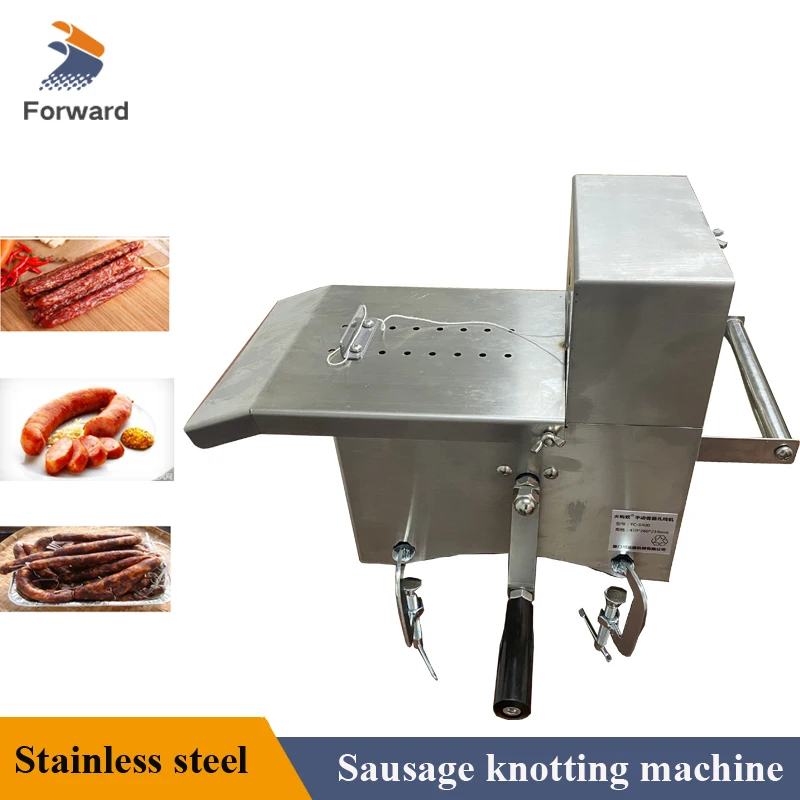 Manual Sausage Binding Machine 304 Stainless Steel Sausage Knotter with 2 Knotting Thread Table Top Sausage Processing