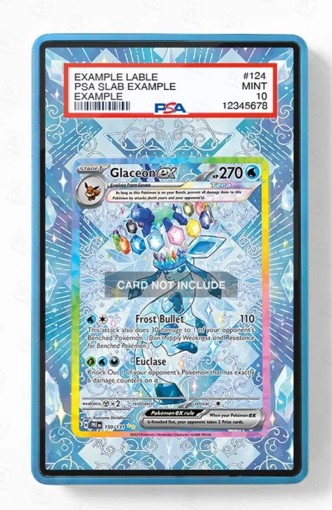 Estojo Expositor de Acrílico para Cartões PSA - Coleção Jolteon, Vaporeon, Zapdos, Charmander, Glaceon - Caixa Expositora para Cartões de Arte e Coleção