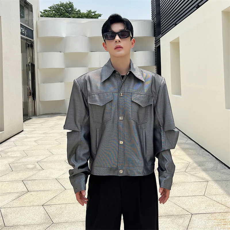 

Мужская повседневная рабочая куртка на весну-осень с отложным воротником, стильная, молодежная, приталенная, длинная...