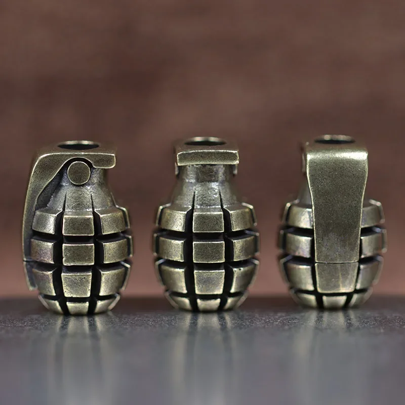 

Grenade Shape Brass Beads EDC DIY Paracord Woven Bracelets Lanyard Pendants Accessories Outdoor Tool Hangings Charms Gifts