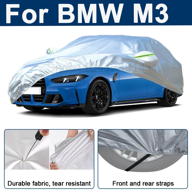 

Outdoor Full Car Cover For BMW M3 with Reflective Strips Waterproof Snowproof Dustproof UV Protection Auto Exterior Accessory