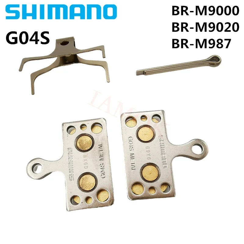 

SHIMANO XTR G04S Bike 2-Piston Narrow Metal Disc Brake Pads for BR-M9000/M9020/M987/M985 Spring with Pin Iamok Bicycle Parts