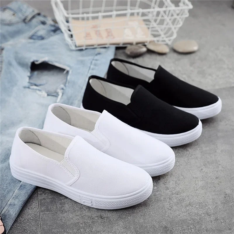 Nurse Shoes Women White Flat Non Slip Casual Shoes Light and Comfortable Beauty Shoes Small White Shoes Old Beijing Cloth Shoes