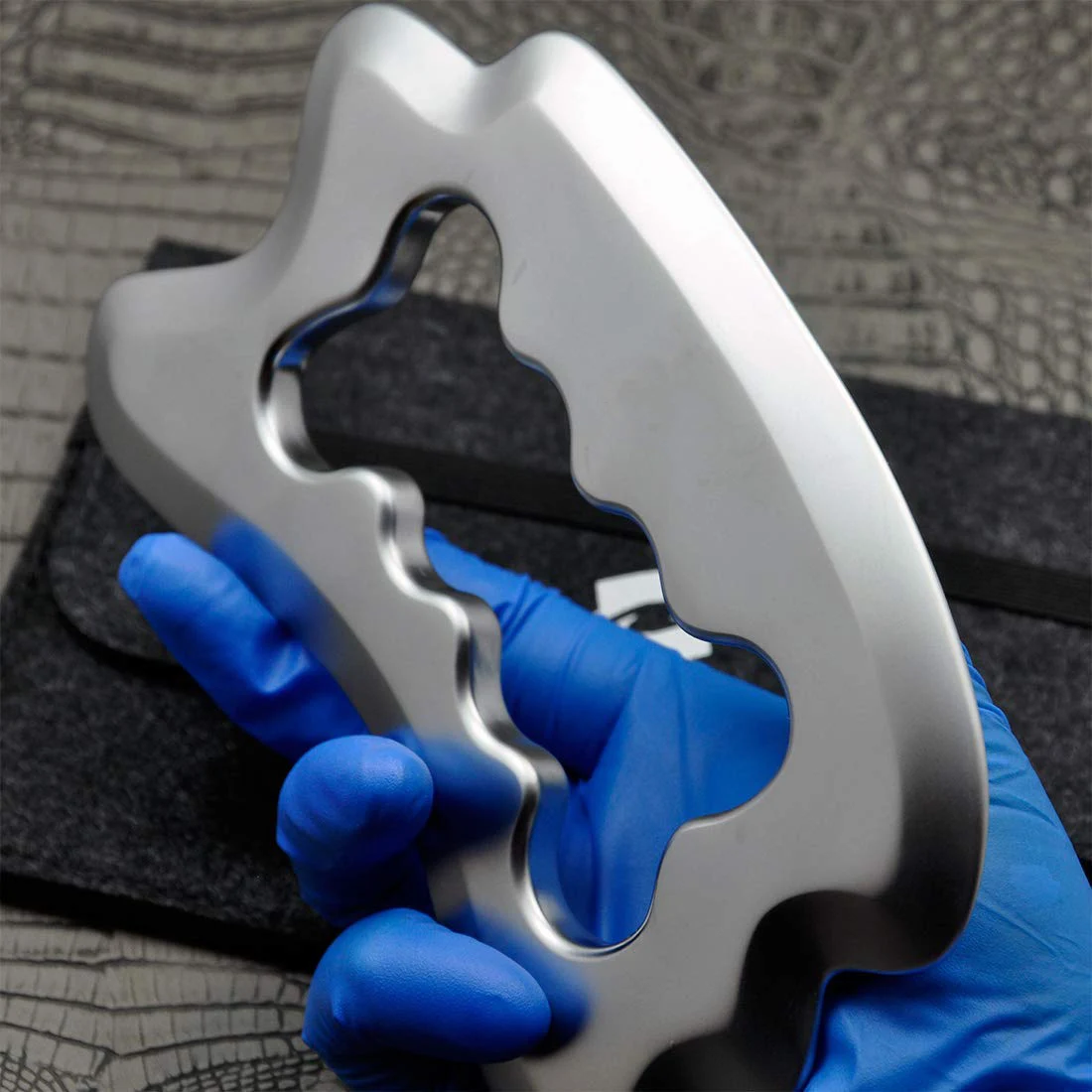 Ferramenta IASTM Gua Sha de aço inoxidável para fisioterapia, liberação miofascial, cuidados para quiropraxia e mobilização de tecidos macios