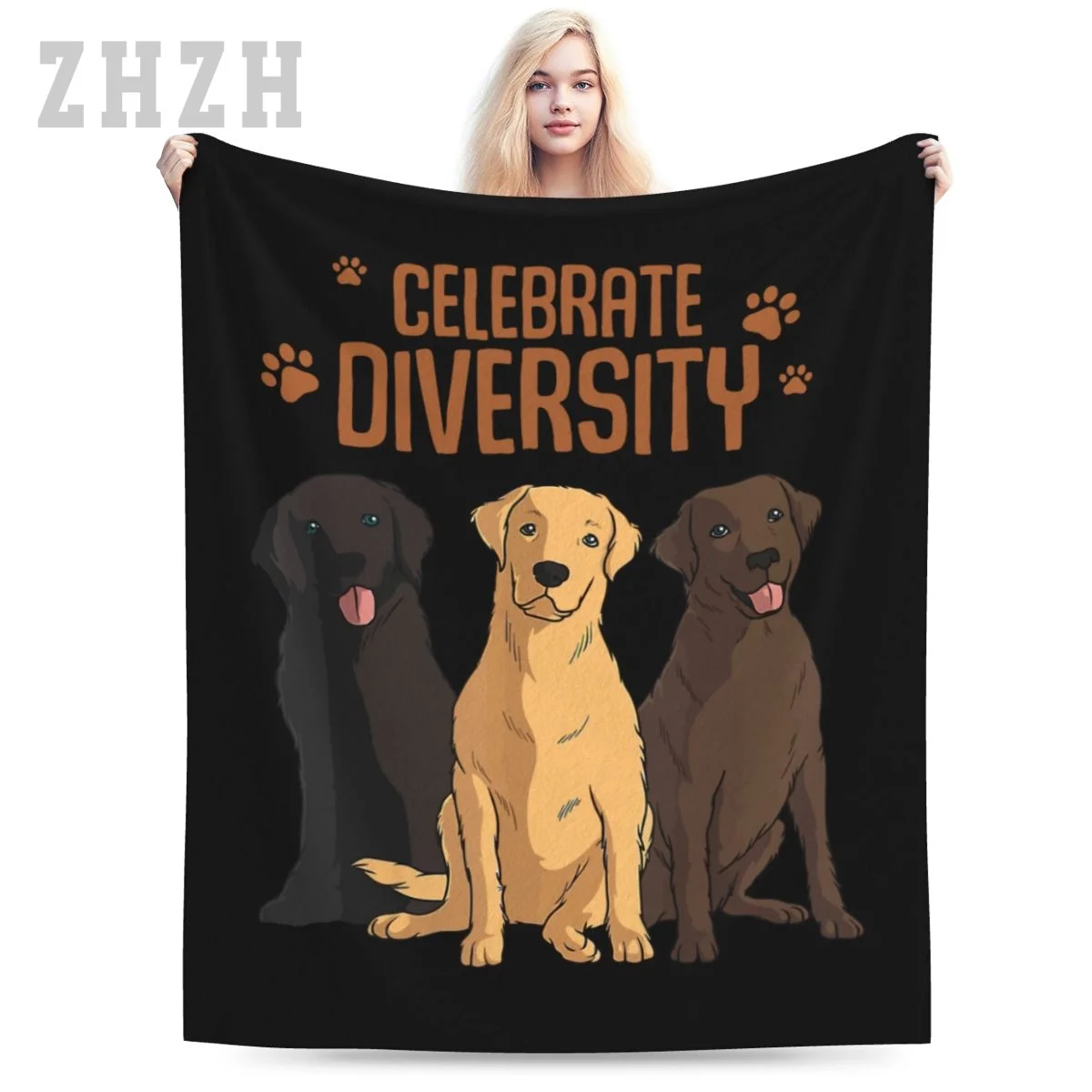 Blanket Funny Labrador Retriever Gift Celebrate Diversity Flannel Multifunction Camping Sofa Cover Keep Warm