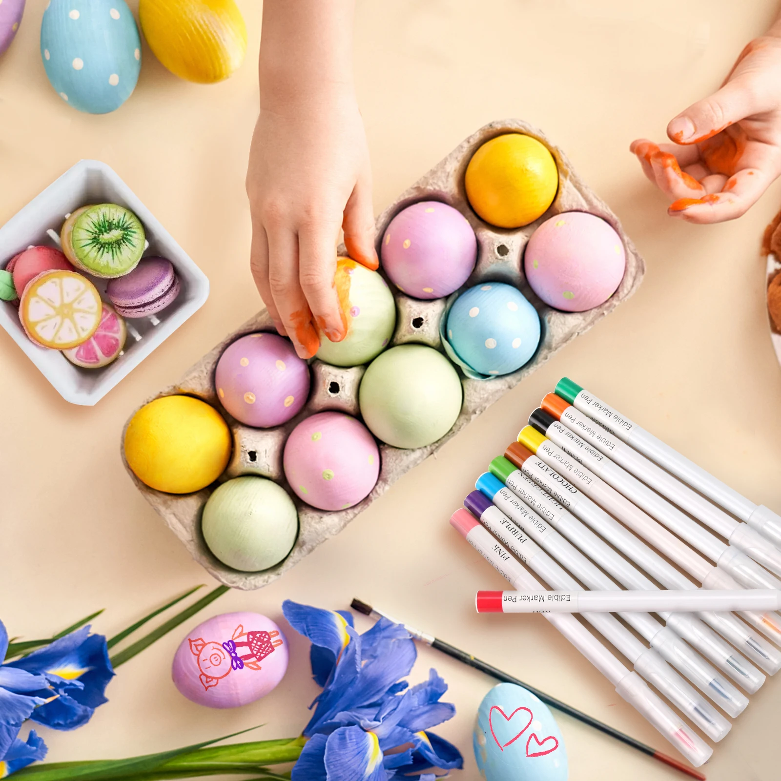 One Pack 10 Pieces Food Coloring Marker Pen For Decorating Cake Cookies Biscuits Brush Bread Markers Pen DIY Baking Tool