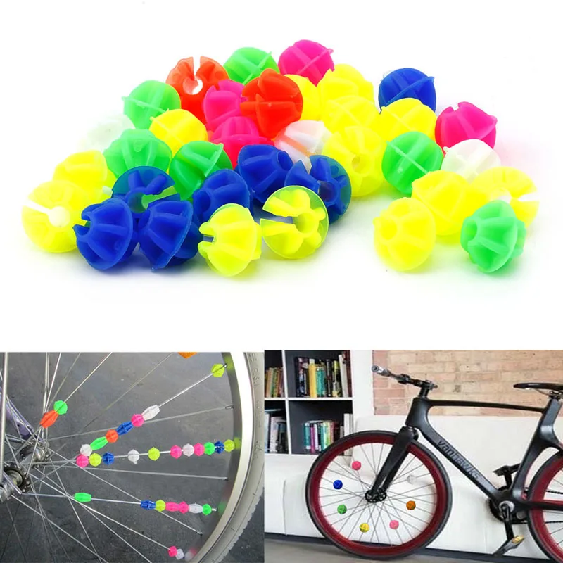 36PCS Colorful Decorations Clips for Kids Bike Multi Color Plastic Bicycle Wheel Spoke Beads Children Kid Gifts Bike Accessories