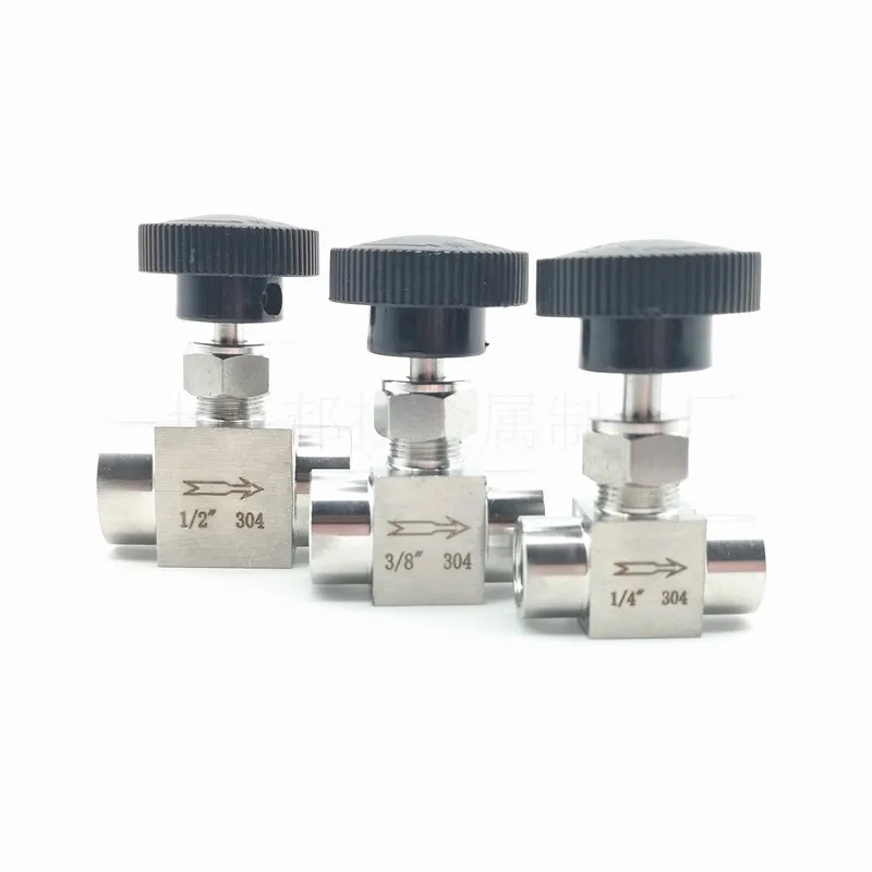 

304 Stainless Steel 1/8" 1/4" 3/8" 1/2" BSP Equal female Thread Flow Control shut off Needle Valve