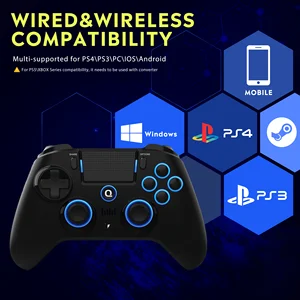 QRD Spark N5 وحدة تحكم لاسلكية FORP5 PS4 PS3 IOS Android PC Hall Effect 9 ألوان أضواء LED تأثير الاهتزاز PS4 Gamepad أفضل 8 مبيعات للوحة الأم PS4 Pro - رقم 8