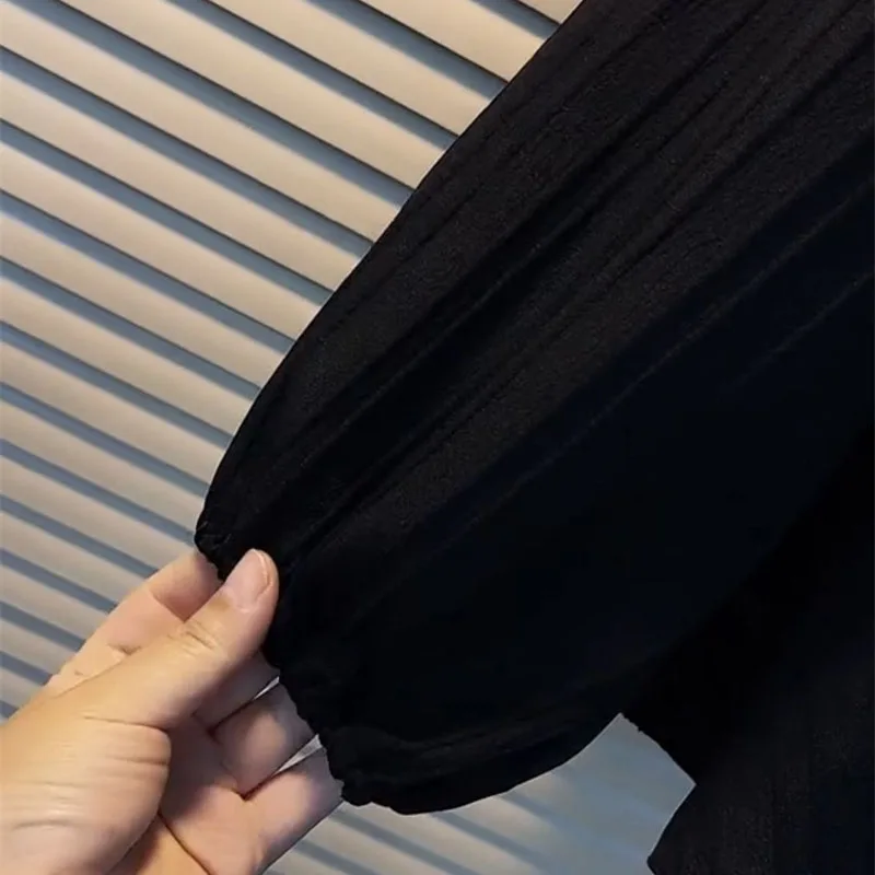 Ankara Red Plus Size Bluzka damska Letnia Jesień Nowy Top z długim rękawem Koreańska wersja Blusas Para Mujer Odzież damska