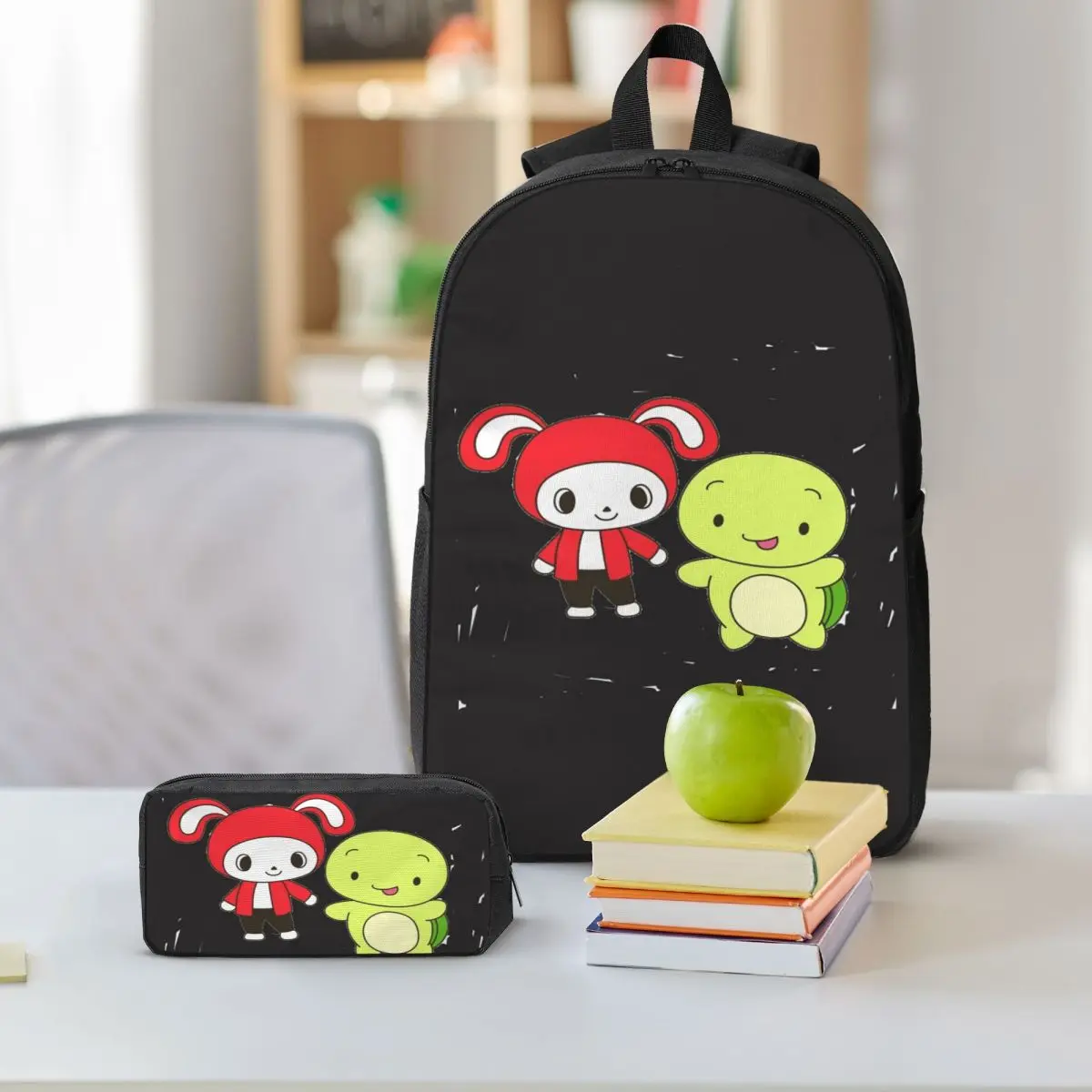 Jj Mikey Maizen 배낭 학생 소년 소녀 BookBag 학교 가방 노트북 어깨 가방 3ps 절연 점심 가방 연필 케이스