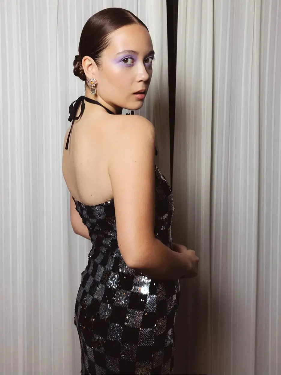 فستان Modphy النسائي المثير بدون ظهر مع رسن منقوش بالترتر فساتين طويلة طويلة 2025 فساتين جديدة للمشاهير أنيقة للحفلات المسائية والنوادي #6