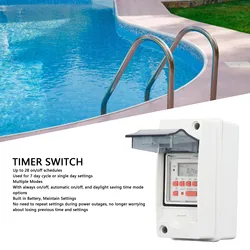 Timer Switch Digital Timer SPDT 7 Day Schedules Waterproof AC85-265V LCD Screen 28 On Off Times Programmable for Water Heater