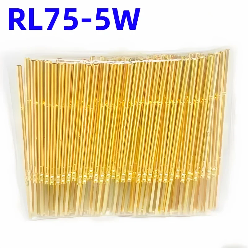 20/100PCS RL75-5W Test Pin PL75-B1 Receptacle Brass Tube Needle Sleeve Seat Wire-wrap Probe Sleeve 38.2mm Outer Dia 1.32mm