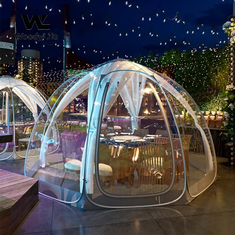 Tent Outdoor Portable Folding Starry Sky Transparent Tent Camping Thickened Rain-Proof Bed & Breakfast Building-Free Tent