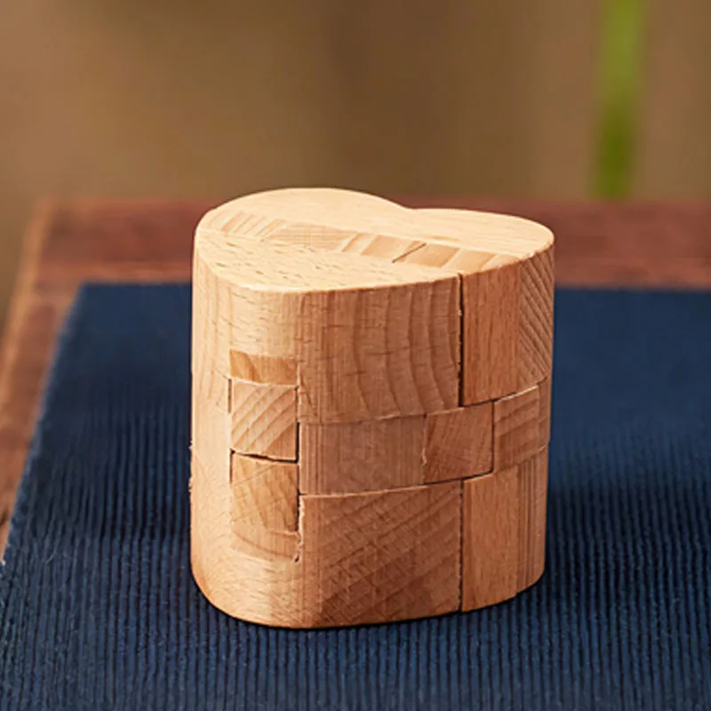 Rompecabezas de madera con forma de corazón Luban Lock, rompecabezas de desenredar, juegos de ingenio, prueba de coeficiente intelectual, desafío mental, juguetes para niños y adultos