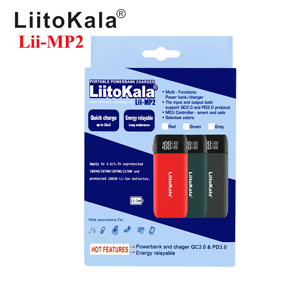 LiitoKala Lii-M4 Lii-PD2 Lii-PD4 Lii-S4 Lii-S2 Lii-500 Lii-S8 Ładowarka LCD do akumulatorów 21700 18650 26650, inteligentna ładowarka — zdjęcie produktu 7