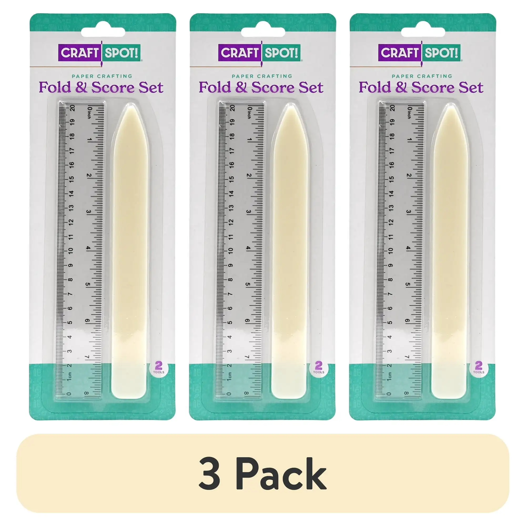 

(3 pack) Craft Spot White Fold and Score Tool Set - Paper Crafting
