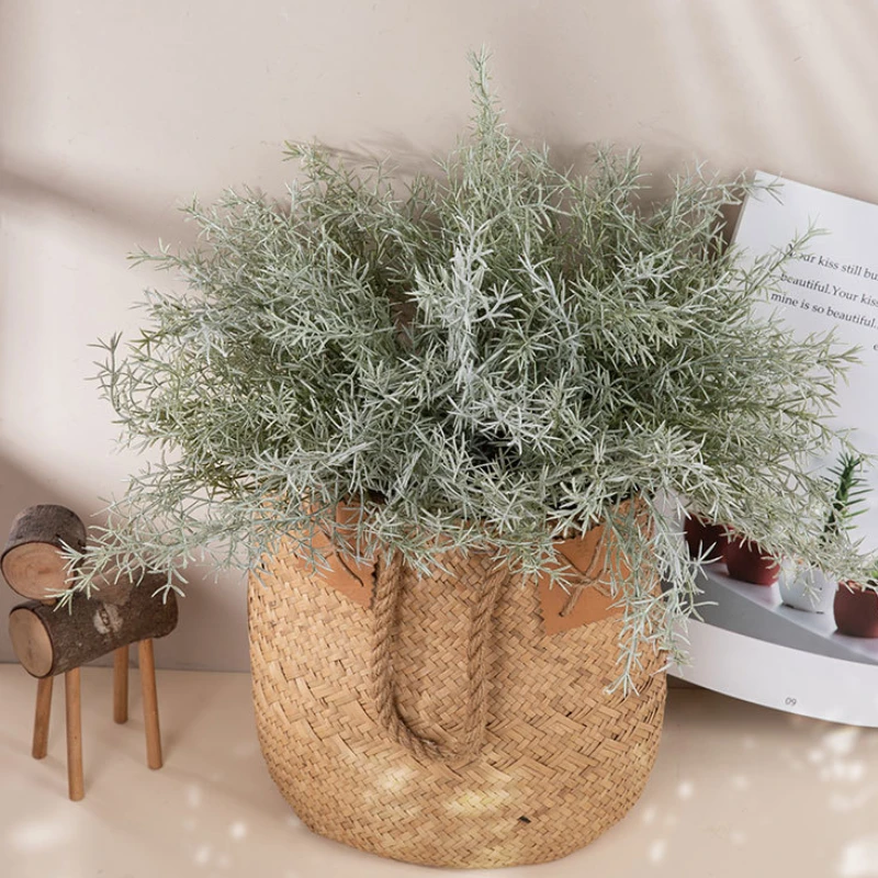 

Plastic Artificial Plants Grass Simulation Pine Grass Leaves Flower Wall Hanging Plants Home Wedding Shop Decoration 7-fork