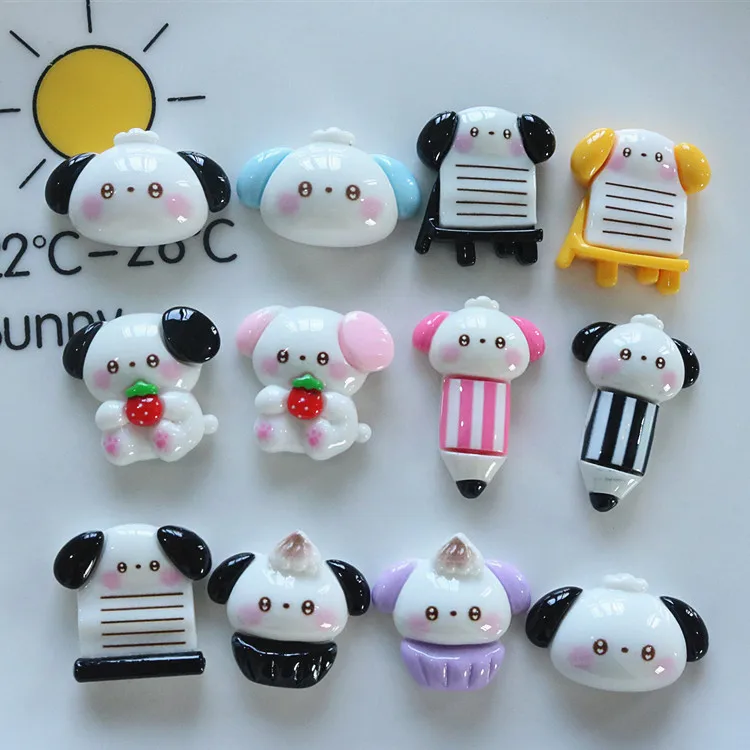 5pcs cute miniso series sanrio pochacco cartoon resin flatback cabochons diy crafts materials jewelry making charms