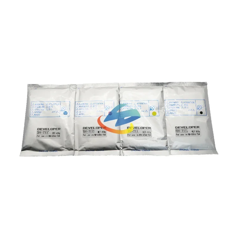 4PCS DV711 Developer Powder Compatible for Konica Minolta C654 C754 B754 High Quality Copier Supplies CMYK Toner Powder