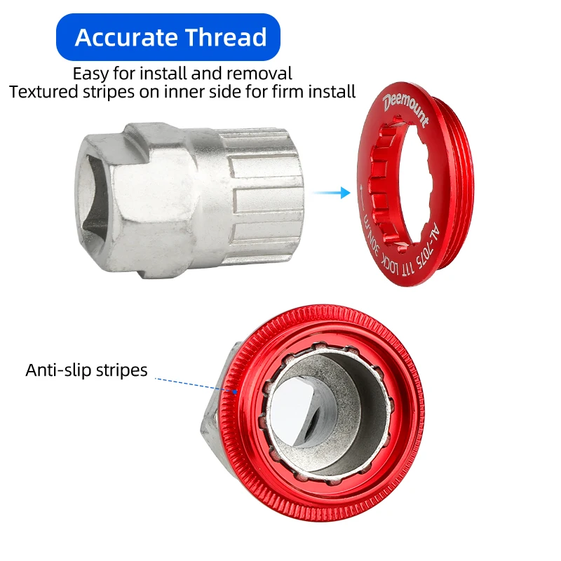 Deemount Bicycle Cassette Sprocket Lockring 8s 9s 10s 11s aluminum Flywheel Cover Threaded Fixing Ring 11T MTB Road Bike Parts