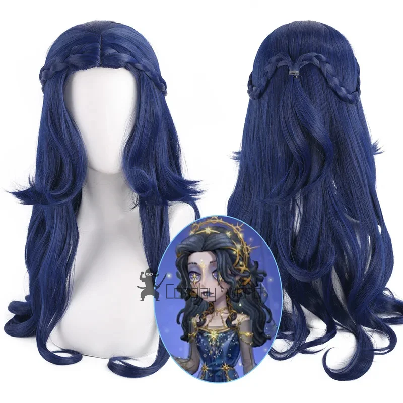 Identity V Косплей Парики психолога Косплей Термостойкие синтетические волосы Темно-синий Ада Месмер Косплей Парик + Бесплатная шапочка для парика