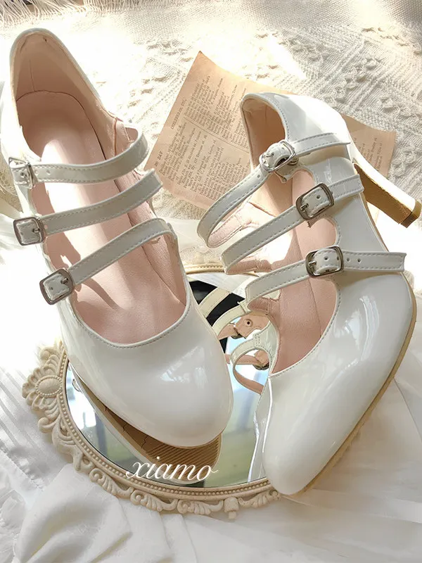 Japanese Original Pointed Toe Elegant CLA High-heeled Ladies' Everyday Elegant Sweet Lolita Mary Jane Women's Flats