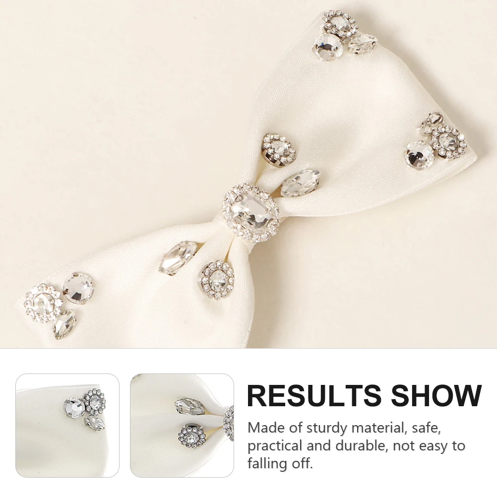 

1 шт., заколки со стразами, заколки с бантом, тканевые заколки для волос с бантом, держатели для хвоста на свадьбу, стильные аксессуары для волос для женщин и девочек