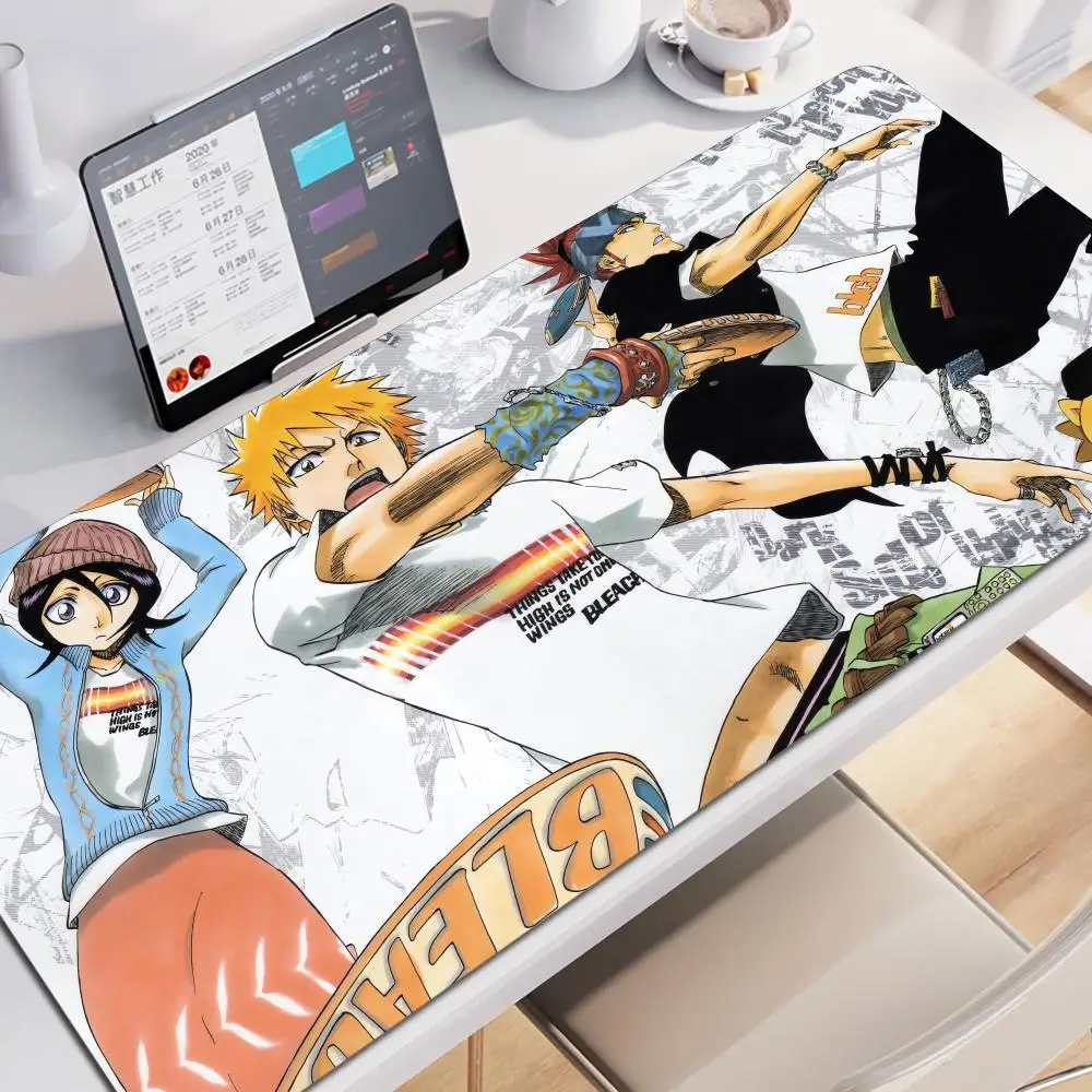 Popular Anime B_bLEACH Locking Edge Mouse Pad XXL Mousepad Custom Keyboard Mats Office Computer Desk Mat Pc Gamer Cabinet
