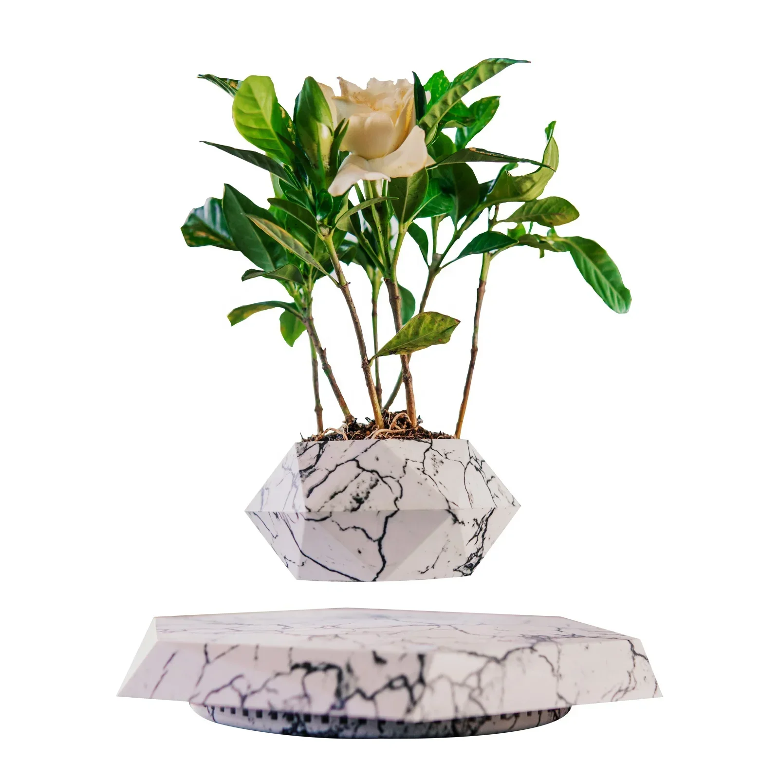 Levitating Pot Latest Marble Color Floating Plant Holder Creative Home Decoration Gift Levitating Plant